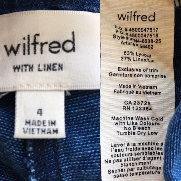 ARITZIA Wilfred Linen Shorts Tie Waist Allegra Blue 4 - Picture 3 of 3